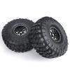 Que-T 4pcs/Set Wheel Tires Set, 2.2inches Wheel Rims Hubs with 150mm Rubber Tires Tyres for Axial RBX10 AXI03005 RR10 1/10 RC Crawler Car (Matte Black) view 3