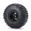 Que-T 4pcs/Set Wheel Tires Set, 2.2inches Wheel Rims Hubs with 150mm Rubber Tires Tyres for Axial RBX10 AXI03005 RR10 1/10 RC Crawler Car (Matte Black) view 4