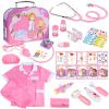 Magic4U Kids Doctor Costume Kit with Real Working Stethoscope and Carry Case, 34 Pieces Pretend-n-Play Realistic Medical Dr Toys for Toddler Boys Girls view 1