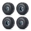 Que-T 4pcs/Set Wheel Tires Set, 2.2inches Wheel Rims Hubs with 150mm Rubber Tires Tyres for Axial RBX10 AXI03005 RR10 1/10 RC Crawler Car (Titanium Black) view 1