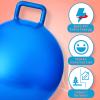 Lewtemi 3 Pcs 22 Inch Bouncing Ball with Handle, Outdoors Hopper Jumping Hopping Ball and Air Pump for Sports Exercise (Red, Blue, Green) view 4