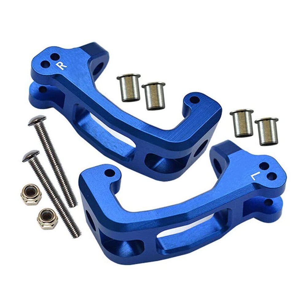 Aluminum Alloy Front Caster Blocks (c-hubs) for Traxxas 1/8 4WD Sledge Monster Truck Replace 9532 2pcs - Blue