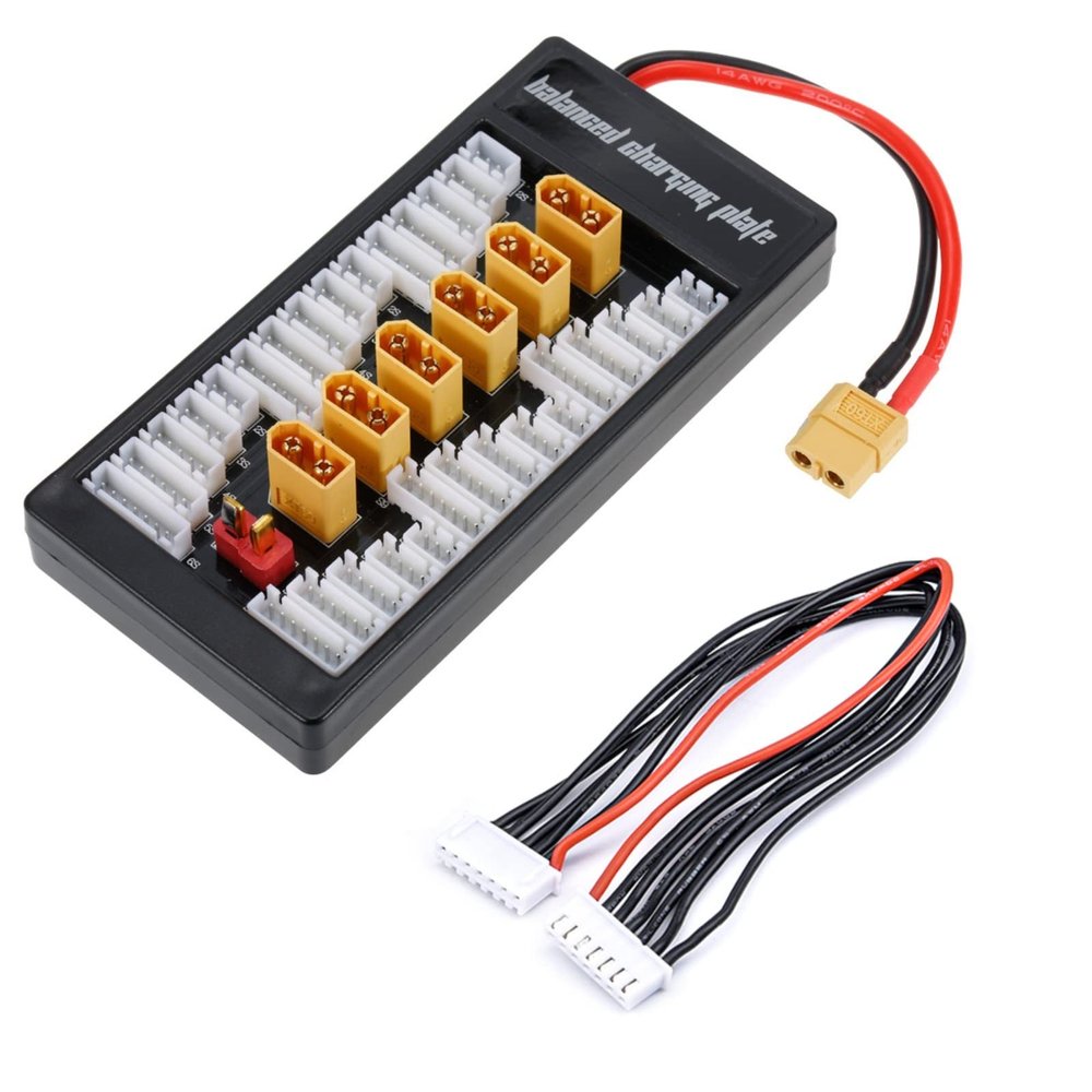 HTLNUZD XT60 Multi 2S-6S Lipo Battery Balanced Plug Parallel Charging Board / 4mm Bullet Banana XT30U Connector Plug for B6AC A6 720i RC Battery Charger (XT60 Plug)