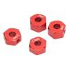 plplaaoo 4Pcs RC Wheel Hub, 14mm RC Wheel Hex, Aluminium Alloy 14mm Diameter 5.5mm 7mm Thickness Accessory Set Kit for Traxxas 1/10 Slash 4x4 Rustler Stampede Slash 2WD (red) view 2