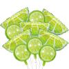 10Pcs Fruit Lime Balloons Large Fruit Green Lemon Foil Round Lemon Mylar Balloons for Summer Thanksgiving Harvest Fall Autumn Fruit Theme Party Decorations Supplies view 1