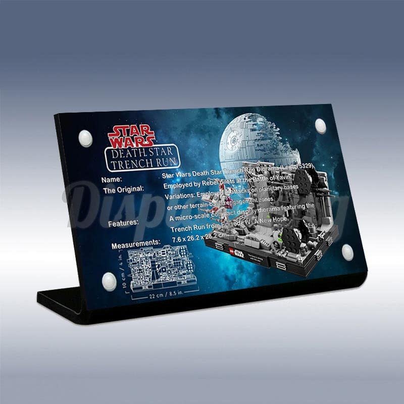 Acrylic Display Plaque for Death Star Trench Run Diorama 75329 (Model Set is not Included)
