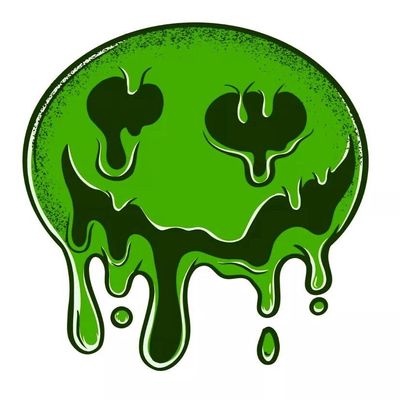 4 Melting Smiley Sticker Green Trippy Psychedelic Wild Strange Odd Weird