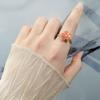 9Pcs Anti Anxiety Ring with Beads Fidget Open Rings Set for Women - Silver Fidget Ring Anti Anxiety Rings for Men Women Adjustable Fidget Rings Stress Relief Stackable Ring (C - Silver Flower 3Pcs) view 2