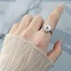 9Pcs Anti Anxiety Ring with Beads Fidget Open Rings Set for Women - Silver Fidget Ring Anti Anxiety Rings for Men Women Adjustable Fidget Rings Stress Relief Stackable Ring (C - Silver Flower 3Pcs) view 3