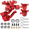Vgoohobby Metal C-Hubs Caster Blocks, Steering Blocks & Rear Stub Axle Carriers w/Ball Bearings Compatible with 1/10 Traxxas Slash 4X4, Stampede 4X4, Rustler 4WD Replaces of 6837 6832 1952 (Red) view 1