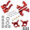 Vgoohobby Metal C-Hubs Caster Blocks, Steering Blocks & Rear Stub Axle Carriers w/Ball Bearings Compatible with 1/10 Traxxas Slash 4X4, Stampede 4X4, Rustler 4WD Replaces of 6837 6832 1952 (Red) view 2
