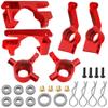 Vgoohobby Metal C-Hubs Caster Blocks, Steering Blocks & Rear Stub Axle Carriers w/Ball Bearings Compatible with 1/10 Traxxas Slash 4X4, Stampede 4X4, Rustler 4WD Replaces of 6837 6832 1952 (Red) view 3