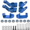 Vgoohobby Metal Rear Stub Axle Carriers, C-Hubs Caster Blocks, Steering Blocks Compatible with 1/10 Traxxas Slash 2WD Stampede 2WD Rustler 2WD Nitro Slash RC Car Upgrade Part #3752 3736 3632 (Blue) view 1