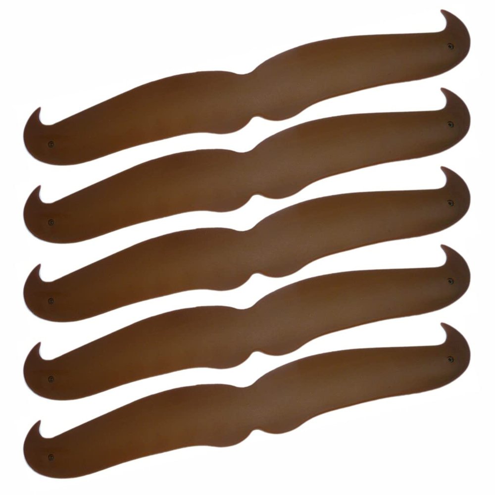 SayitBands Five (5) of Brown Snap Bracelets Moustache Style for Gifts and Party Favors