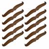 SayitBands Ten (10) of Brown Snap Bracelets Moustache Style for Gifts and Party Favors view 1