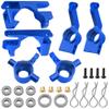 Vgoohobby Metal C-Hubs Caster Blocks, Steering Blocks & Rear Stub Axle Carriers w/Ball Bearings Compatible with 1/10 Traxxas Slash 4X4, Stampede 4X4, Rustler 4WD Replaces of 6837 6832 1952 (Blue) view 3