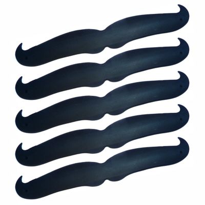 SayitBands Five (5) of Black Snap Bracelets Moustache Style for Gifts and Party Favors