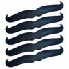 SayitBands Five (5) of Black Snap Bracelets Moustache Style for Gifts and Party Favors view 1