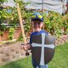Adventure Awaits! - 2-Pack - Handmade Wooden Toy Knights Templar Shield - Handmade - Lightweight Wood Toy Shield Set for Outdoor Play view 2