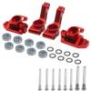 Vgoohobby Metal Rear Stub Axle Carriers, C-Hubs Caster Blocks, Steering Blocks Compatible with 1/10 Traxxas Slash 2WD Stampede 2WD Rustler 2WD Nitro Slash RC Car Upgrade Part #3752 3736 3632 (Red) view 2