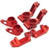 Vgoohobby Metal Rear Stub Axle Carriers, C-Hubs Caster Blocks, Steering Blocks Compatible with 1/10 Traxxas Slash 2WD Stampede 2WD Rustler 2WD Nitro Slash RC Car Upgrade Part #3752 3736 3632 (Red) view 3