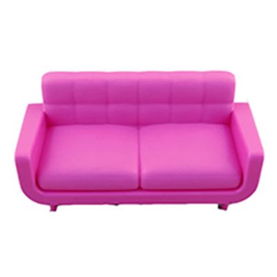 Ele Toys Part for Barbie Dreamhouse Playset GRG93 - Ele Toys Doll Size Pink Plastic Sofa - Couch
