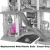 Ele Toys Part for Barbie Dreamhouse Playset GRG93 - Ele Toys Doll Size Pink Plastic Sofa - Couch view 2