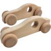 Adventure Awaits! - 2 Pack - Wooden Cars for Toddlers & Babies, Montessori Baby Rattles Teething Toys view 1