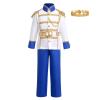 Boys Prince Charming Costume Medieval Royal Prince Outfit Prince Cosplay Party Halloween Costumes Blue01 5-7 Years view 1