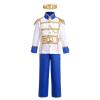 Boys Prince Charming Costume Medieval Royal Prince Outfit Prince Cosplay Party Halloween Costumes Blue01 5-7 Years view 2