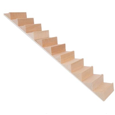VGEBY Dollhouse Wooden Staircase, 1:12 Miniature Wood Staircase DIY Step Stair Crafts Decorative Dollhouse AccessoriesStaircase Without Handrail