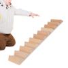 VGEBY Dollhouse Wooden Staircase, 1:12 Miniature Wood Staircase DIY Step Stair Crafts Decorative Dollhouse AccessoriesStaircase Without Handrail view 3