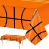 3 Pieces Basketball Tablecloths for Birthday Decorations - Plastic Disposable Sports Ball Table Covers for Rectangle Tables, Party Supplies Favors, 54 x 108 Inches view 1