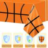 3 Pieces Basketball Tablecloths for Birthday Decorations - Plastic Disposable Sports Ball Table Covers for Rectangle Tables, Party Supplies Favors, 54 x 108 Inches view 3