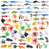 FINGOOO 80 Pieces Sea Creatures Toys for Kids,Assorted Vinyl Plastic Ocean Animals Toys for Party Favors Classroom Educational Goodie Bag Filler Cupcake Topper view 1