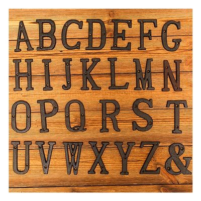 A to Z 0 to 9 Metal Letters & Numbers Cast Iron Decoration House Sign Doorplate DIY Cafe Wall 8cm Wrought Iron Letter Signs Dormitory Room Number (Color : G)