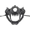 Halloween Japanese Half Mask - Tiger Mask,Ye Dragon God Black Bone Masks, Resin Skull Scary Horror Ninja Mask Costume Props view 1