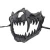 Halloween Japanese Half Mask - Tiger Mask,Ye Dragon God Black Bone Masks, Resin Skull Scary Horror Ninja Mask Costume Props view 2