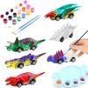 Mchochy 6 Pack Painting Dinosaur Pull Back Car Toys Arts and Crafts for Kids Age 3-12, DIY Dinosaur Painting Kits for Boys Girls Kids Christmas Party Favors Stocking Stuffers Gifts view 1
