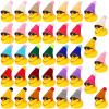 36 Pcs Mini Rubber Ducks with Hats Necklace and Sunglasses Small Rubber Float Bathtub Duckies Bulk for Shower Birthday Party Decorations Favors Carnival Gift (Hat Style) view 1