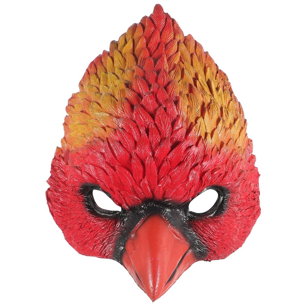 Bird Mask Realistic Animal Half Face Halloween Eagle Costume Carnival Party Dress up Party Costume - Carnival Bird Face Mask Craft for Halloween Dress up Red