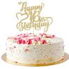 AROKIPPRY Gold Glitter Happy 16th Birthday Cake Topper - 16 Anniversary/Birthday - Hello 16, Cheers to 16 Years,16 & Fabulous Cake Topper Party Decoration view 4