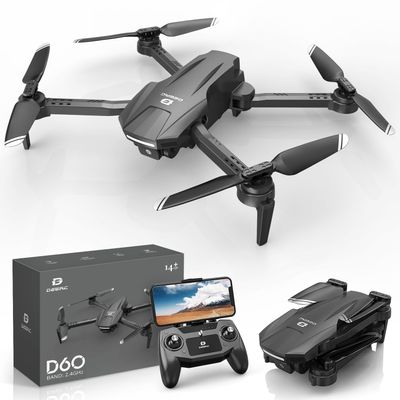 DEERC D60 Drone with Camera for Adults and Kids, 1080P HD FPV, Foldable RC Quadcopter with Gesture & Voice Control, Gravity Sensor, 22 Min Flight, Altitude Hold, Headless Mode, Beginner-Friendly Gift