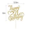 AROKIPPRY Gold Glitter Happy 21st Birthday Cake Topper - 21 Anniversary/Birthday - Hello 21, Cheers to 21 Years,21 & Fabulous Cake Topper Party Decoration view 2