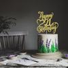 AROKIPPRY Gold Glitter Happy 21st Birthday Cake Topper - 21 Anniversary/Birthday - Hello 21, Cheers to 21 Years,21 & Fabulous Cake Topper Party Decoration view 3