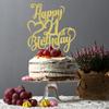 AROKIPPRY Gold Glitter Happy 21st Birthday Cake Topper - 21 Anniversary/Birthday - Hello 21, Cheers to 21 Years,21 & Fabulous Cake Topper Party Decoration view 4