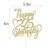 AROKIPPRY Gold Glitter Happy 25th Birthday Cake Topper - 25 Anniversary/Birthday - Hello 25, Cheers to 25 Years,25 & Fabulous Cake Topper Party Decoration view 2