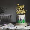 AROKIPPRY Gold Glitter Happy 25th Birthday Cake Topper - 25 Anniversary/Birthday - Hello 25, Cheers to 25 Years,25 & Fabulous Cake Topper Party Decoration view 3