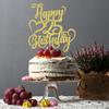 AROKIPPRY Gold Glitter Happy 25th Birthday Cake Topper - 25 Anniversary/Birthday - Hello 25, Cheers to 25 Years,25 & Fabulous Cake Topper Party Decoration view 4