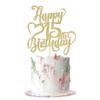 AROKIPPRY Gold Glitter Happy 15th Birthday Cake Topper - 15 Anniversary/Birthday - Hello 15, Cheers to 15 Years,15 & Fabulous Cake Topper Party Decoration view 1